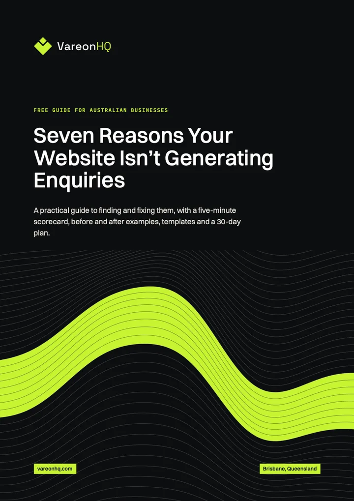 Cover of the guide: Seven Reasons Your Website Isn't Generating Enquiries